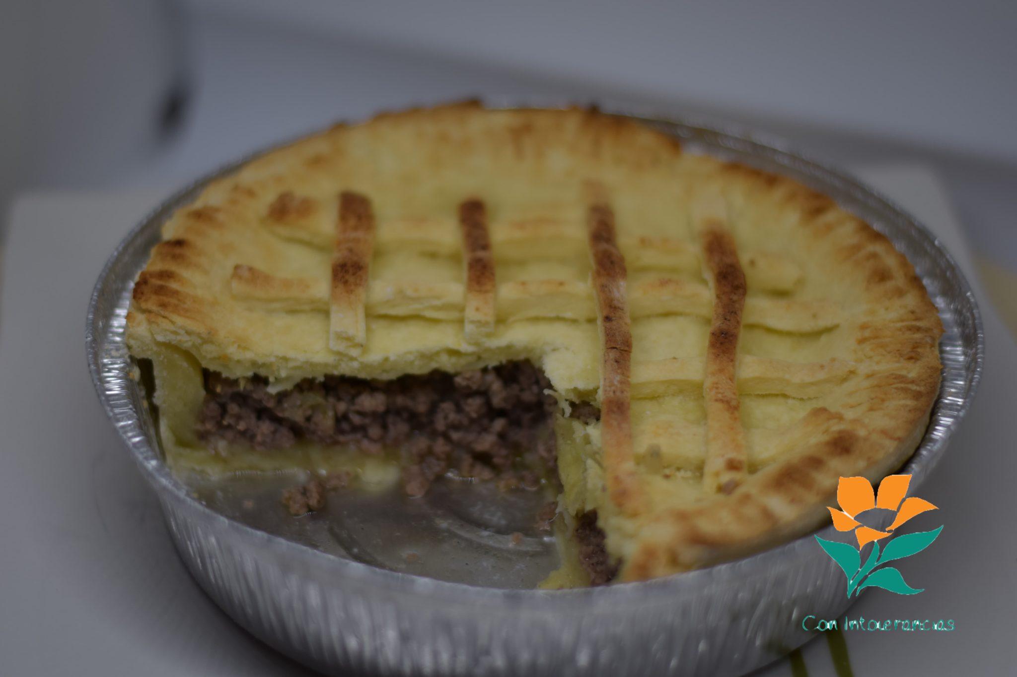 Pastel de carne Sin gluten Sin huevo y sin lácteos Con intolerancias