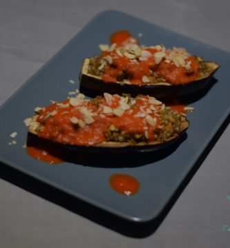 Berenjena rellena sin gluten