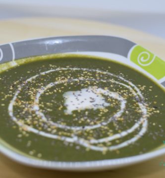 Crema de espinacas sin gluten y sin lácteos, vegana